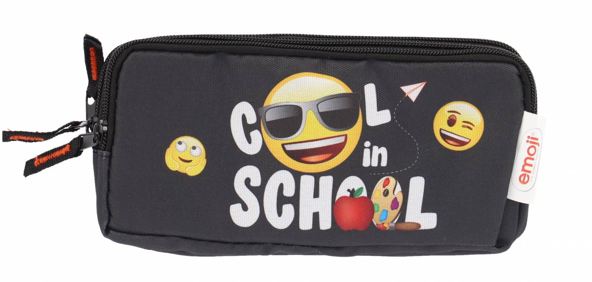 Penar EMOJI CLASIC Etui dreptunghiular 3fermoare Negru School